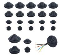 66Pz assacavo Impermeabili,Tappo Copertura,Tappi Gomma Per Cavi 10mm/20mm/25mm/30 Mm Torre Per Cavi,Filo,Spina,Apparecchi Elettrici (Nero)