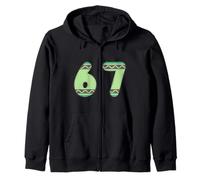 67 Back to School Crayon Style Number Design Semplice Felpa con Cappuccio