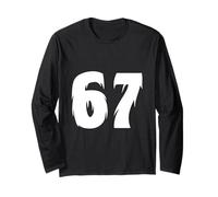 67 Bigfoot Style Number Bold Cryptid Graphic Design minimale Maglia a Manica