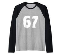 67 Bigfoot Style Number Bold Cryptid Graphic Design minimale Maglia con Maniche Raglan