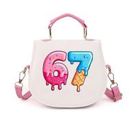 67 Borsa a tracolla, divertente 67 Ice Cream Bag, Six Seven Meme Design Bag, Piccolo Sacchetto Novità 6 7 Meme Borse Regali per Donne Ragazze, Rosa C, 1
