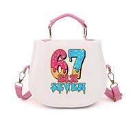 67 Borsa a tracolla, divertente 67 Ice Cream Bag, Six Seven Meme Design Bag, Piccolo Sacchetto Novità 6 7 Meme Borse Regali per Donne Ragazze, Rosa B, 1