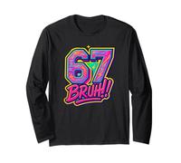 67 Bruh Aesthetic Viral Slang Youth, Culture Meme Design Maglia a Manica