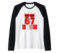 67 Bruh Funny Valentine Heart Cute Mini Hearts Meme Tee Maglia con Maniche Raglan