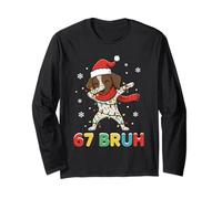 67 Bruh Meme German Shorthaired Pointer Dog Christmas Teens Maglia a Manica