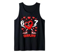 67 Bruh Six Seven Funny Dabbing Heart Valentine Ragazzi Bambini Canotta