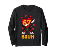 67 Bruh Six Seven Funny Dabbing Heart Valentine Ragazzi Bambini Maglia a Manica