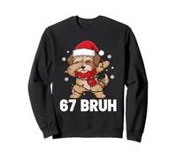 67 Bruh Six Seven Meme Cute Morkie Dog Lover Christmas Kids Felpa