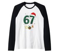 67 - Cappello da Babbo Natale, Motivo Pan di Zenzero, Colore: Verde Maglia con Maniche Raglan