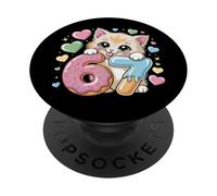 67 Cat Ice Cream Drip Cool Meme 67 Divertente Six Seven Humor PopSockets PopGrip Adesivo