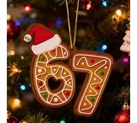 67 Christmas Ornament 2025 - Humorous Meme Design with Durable Acrylic Material, Fade-Resistant for Long-Lasting Decor, Xmas Tree and Holiday Home Decoration Gifts (A)