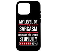 67 Coffee My Level Of Sarcasm Depends On Level of Stupidity Custodia per iPhone 16 Pro