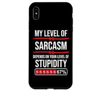 67 Coffee My Level Of Sarcasm Depends On Level of Stupidity Custodia per iPhone XS Max