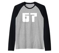67 Design con Numeri in Grassetto di Ispirazione araba in Medio Oriente Maglia con Maniche Raglan
