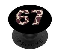 67 Design con numeri in stile animale da allevamento di mucche PopSockets PopGrip Adesivo