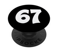 67 Design grafico a fumetti con numeri in grassetto PopSockets PopGrip Adesivo