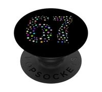 67 Design grafico colorato dello spazio con numeri stellari PopSockets PopGrip Adesivo