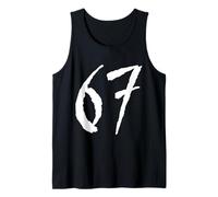 67 Design Grafico con Numeri angosciati in Stile Horror Canotta