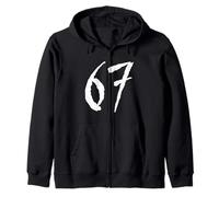 67 Design Grafico con Numeri angosciati in Stile Horror Felpa con Cappuccio