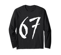67 Design Grafico con Numeri angosciati in Stile Horror Maglia a Manica