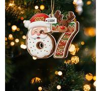 67 divertenti ornamenti natalizi 2025, 67 meme Babbo Natale ornamenti per albero di Natale, 2D Six Seven Tree Ornament 6 7 Roba per Natale Holiday Home Decor (D)