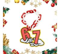 67 Elf Catena, 3D Stampato Vacanza "67", 67 Accessori Elfo, Catene Rosse & Bianche 67 Spirito Catena, Accessorio Stampato 3D, Misura unica, PLA, Nessuna pietra preziosa