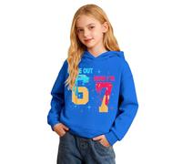 67 Felpa con cappuccio per bambini 6 7 Maglione Ragazze Ragazzi Six Seven Cute Kids Felpa con cappuccio stampata astratta Materiale elastico Non irritante Felpe con cappuccio Felpa per 13-14 anni