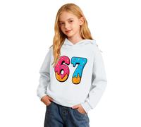 67 Felpe con cappuccio per ragazzi e ragazze Six Seven a maniche lunghe pullover top classico numero con cappuccio invernale tunica top ragazza divertente costume casual, Rosso, 5-6 Years