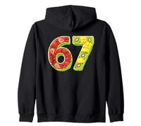 67 Fruity Delight Compleanno Numeri Arte Felpa con Cappuccio