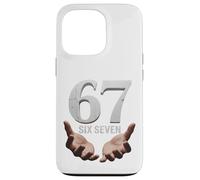 67 Funny Six Seven 6 7 Meme Gen Alpha Teens Slang 6 7 Hands Custodia per iPhone 13 Pro
