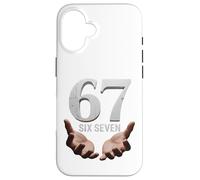 67 Funny Six Seven 6 7 Meme Gen Alpha Teens Slang 6 7 Hands Custodia per iPhone 16