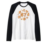 67 Gingerbread Cookies Meme Funny Six Seven Alpha Slang Maglia con Maniche Raglan