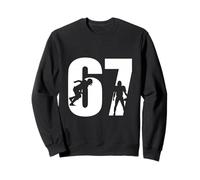 67 Giocatore di Calcio Silhouette Numero Bold Game Day Design Felpa