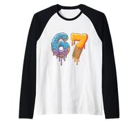 67 Ice Cream Drip Meme | Funny Six Seven Gen Alpha Slang Maglia con Maniche Raglan