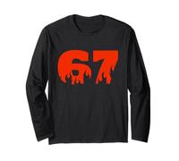 67 Intenso Calore Stile Numero Grafico Bold Energy Look Maglia a Manica