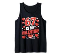 67 Is My Valentine Cute Number Love Hearts Canotta