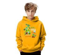 67 Jumper Felpe con cappuccio per bambini 6 7 numero a maniche lunghe tunica top caldo sei sette stampato con cappuccio con cappuccio ragazza casual rave vestiti, Giallo, 1-2 Years