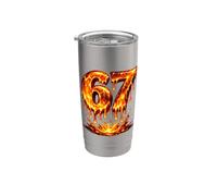 67 Le fiamme laviche gocciolano sei sette meme Gen Alpha Brainrot Energy Bicchiere termico in acciaio inox doppia parete