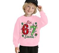 67 Maglione natalizio per bambini 6 7 Meme Shirt Six Seven a maniche lunghe Pullover Felpa Ragazze Ragazzi Moda Six Seven Felpa natalizia tinta unita maglioni natalizi per ragazzi ragazze