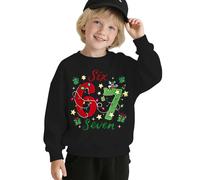 67 Maglione natalizio per bambini 6 7 Meme Shirt Six Seven a maniche lunghe Pullover Felpa Ragazze Ragazzi Moda Six Seven Felpa natalizia tinta unita maglioni natalizi per ragazzi ragazze