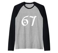 67 Medio Oriente Classico Arabic Numeric Semplice Meme Design Maglia con Maniche Raglan