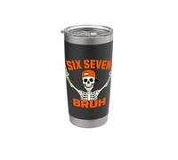 67 Meme 6 7 Funny Halloween Skeleton Rock On Six Seven Bruh Bicchiere termico in acciaio inox doppia parete