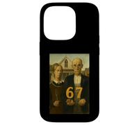 67 Meme American Gothic Art Six Seven Gen Alpha Slang Custodia per iPhone 14 Pro