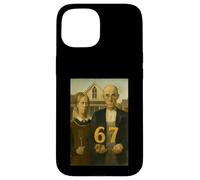 67 Meme American Gothic Art Six Seven Gen Alpha Slang Custodia per iPhone 15