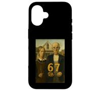 67 Meme American Gothic Art Six Seven Gen Alpha Slang Custodia per iPhone 16