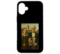 67 Meme American Gothic Art Six Seven Gen Alpha Slang Custodia per iPhone 16 Plus