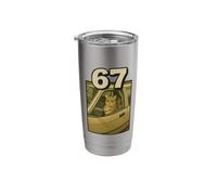 67 Meme Cat In Car Viral Internet Brainrot Meme Trend 6 7 Bicchiere termico in acciaio inox doppia parete