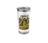 67 Meme Cat In Car Viral Internet Brainrot Meme Trend 6 7 Bicchiere termico in acciaio inox doppia parete