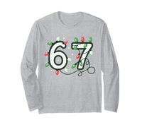 67 Meme Christmas Lights Holiday - Six Seven Gen Alpha Z Maglia a Manica