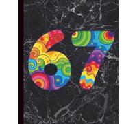 67 Meme Composition Notebook: Funny Viral Trend Journal for Kids & Teens - Groovy 70s Style Lightning Cover - 110 Wide Ruled Pages - 7.5 x 9.25 School Notebook